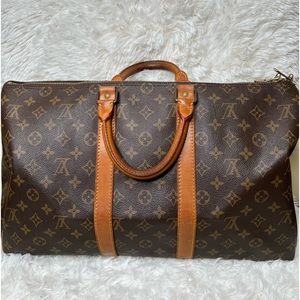 Louis Vuitton Keepall 45 Monogram Duffel Carry on Bag Authentic